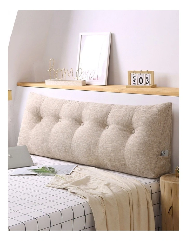 SOGA 2X 180cm Beige Triangular Wedge Headboard Backrest Pillow image 4