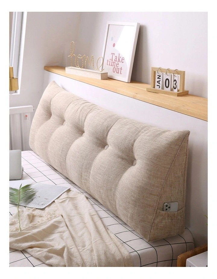 SOGA 2X 180cm Beige Triangular Wedge Headboard Backrest Pillow image 6