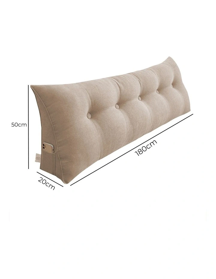 SOGA 2X 180cm Beige Triangular Wedge Headboard Backrest Pillow image 7