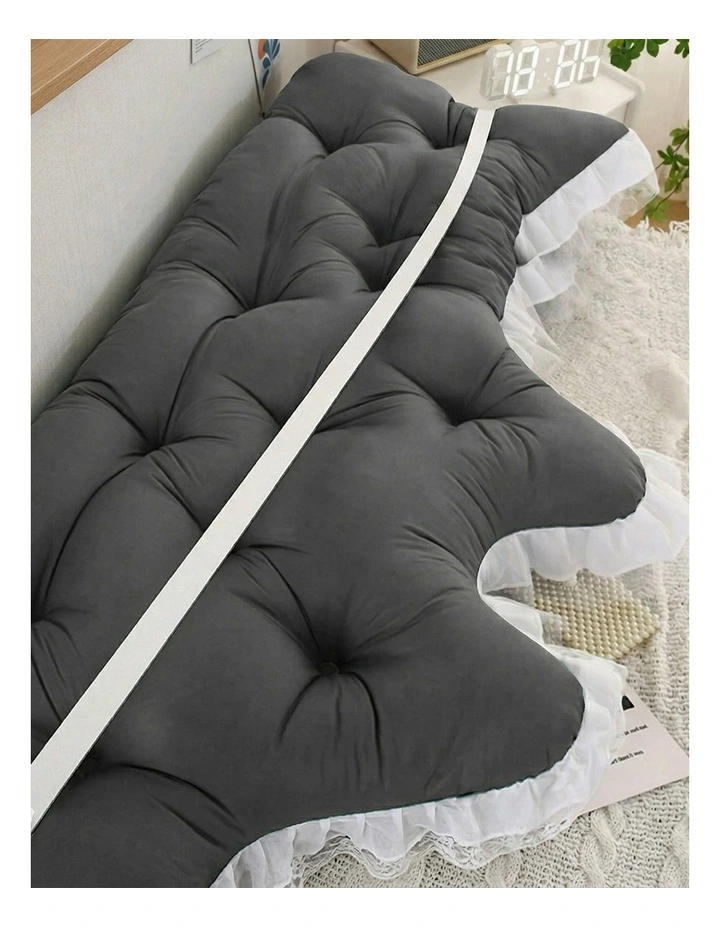 SOGA 2x90cm Crown Pillows Tufted Charcoal Headboard Cushion Set image 6