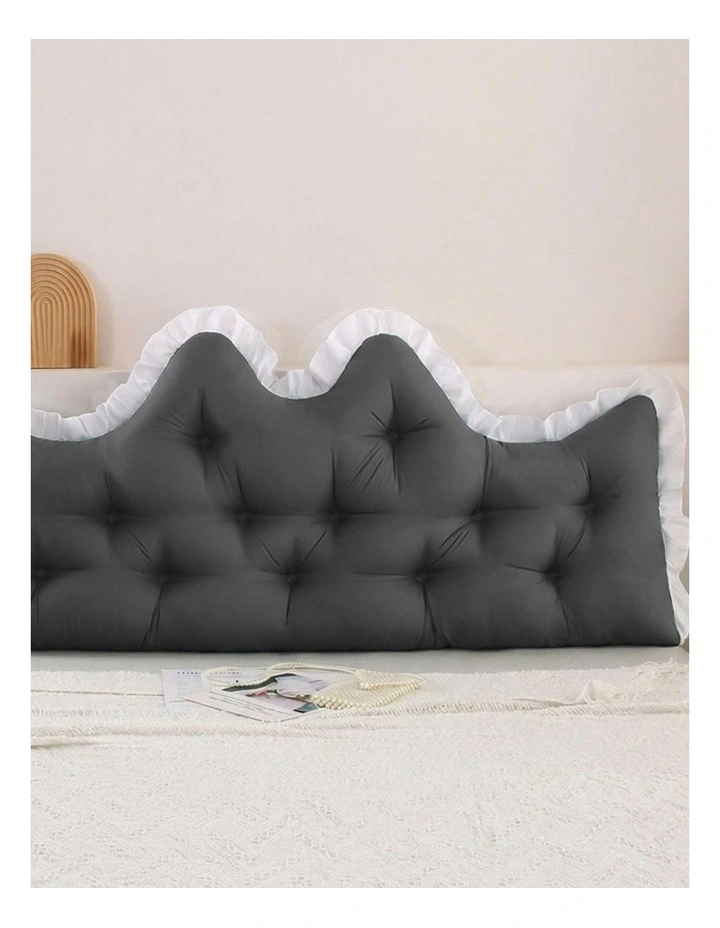SOGA 2x90cm Crown Pillows Tufted Charcoal Headboard Cushion Set image 7