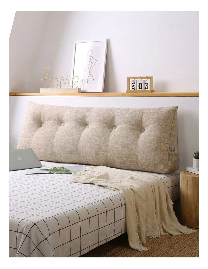 SOGA 2X 120cm Beige Triangular Wedge Headboard Backrest Pillow image 2