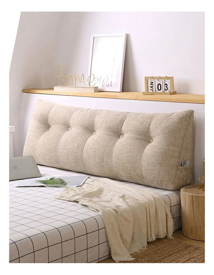 SOGA 2X 120cm Beige Triangular Wedge Headboard Backrest Pillow image 4