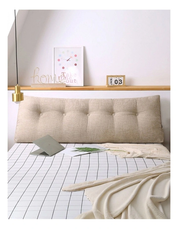 SOGA 2X 120cm Beige Triangular Wedge Headboard Backrest Pillow image 6