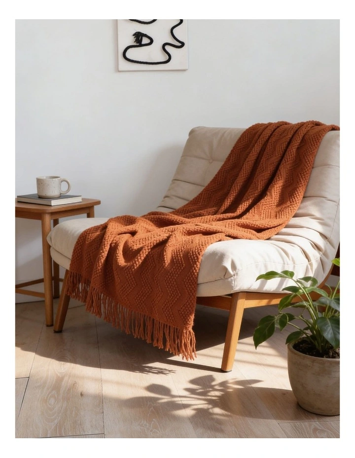 SOGA Brown Polyester Throw Blanket 40x30x10cm image 3
