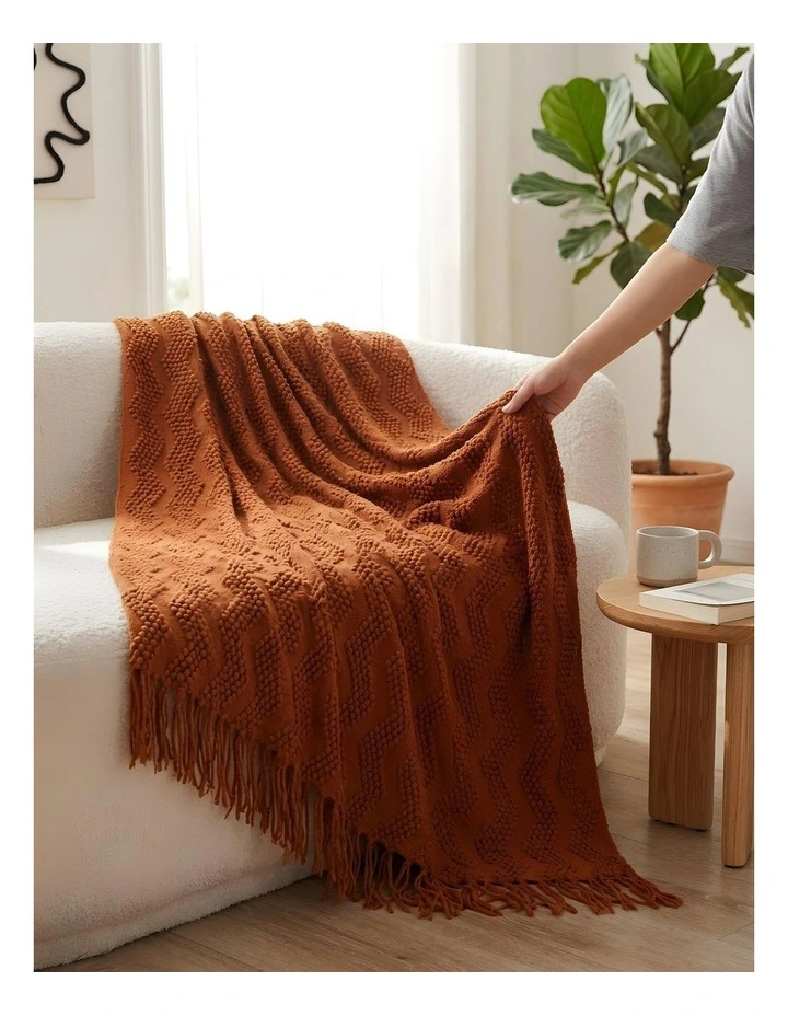 SOGA Brown Polyester Throw Blanket 40x30x10cm image 5
