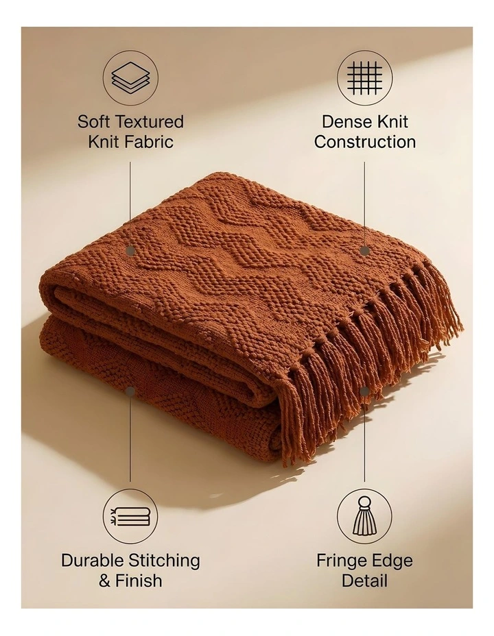 SOGA Brown Polyester Throw Blanket 40x30x10cm image 6