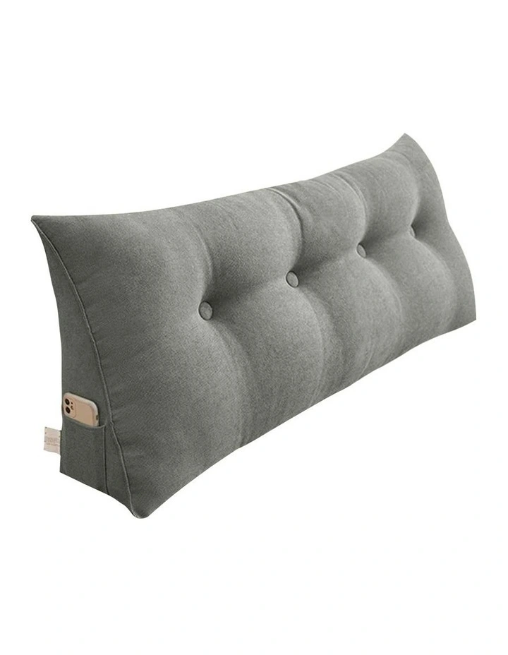 SOGA 120cm Grey Triangular Wedge Headboard Backrest Pillow image 1