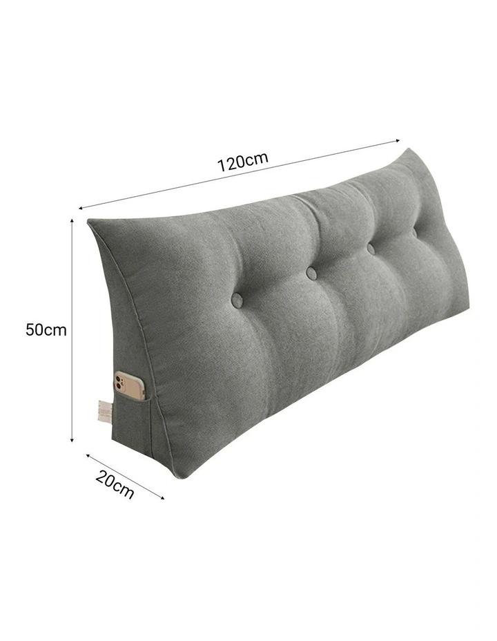 SOGA 120cm Grey Triangular Wedge Headboard Backrest Pillow image 6