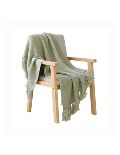 SOGA Matcha Green Polyester Throw Blanket 40x35x8cm