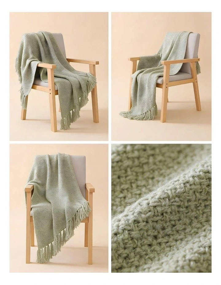 SOGA Matcha Green Polyester Throw Blanket 40x35x8cm image 2