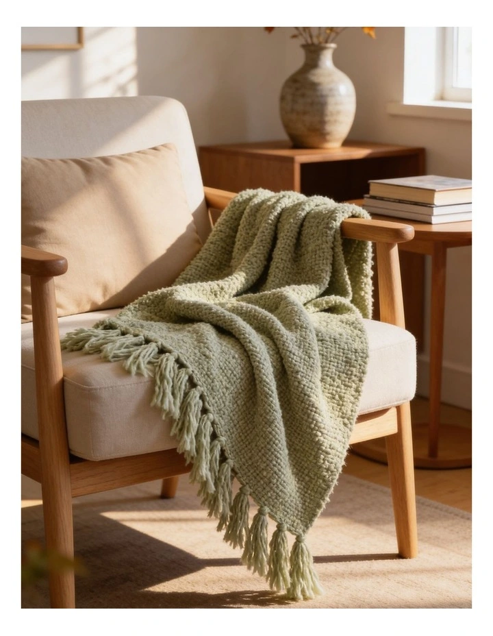 SOGA Matcha Green Polyester Throw Blanket 40x35x8cm image 3