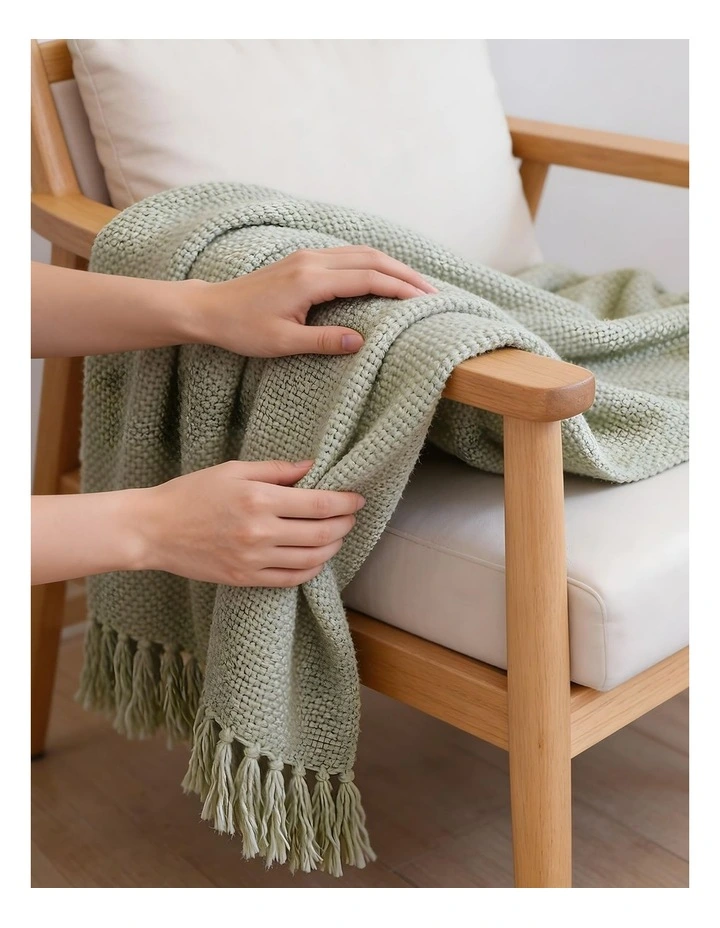 SOGA Matcha Green Polyester Throw Blanket 40x35x8cm image 5