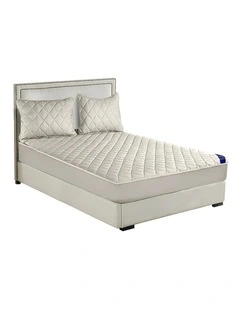 SOGA 183cm White Quilted Mattress Cover Set with Pillow Covers