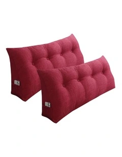 SOGA 2X 120cm Rose Red Triangular Wedge Bed Backrest Headboard Cushion