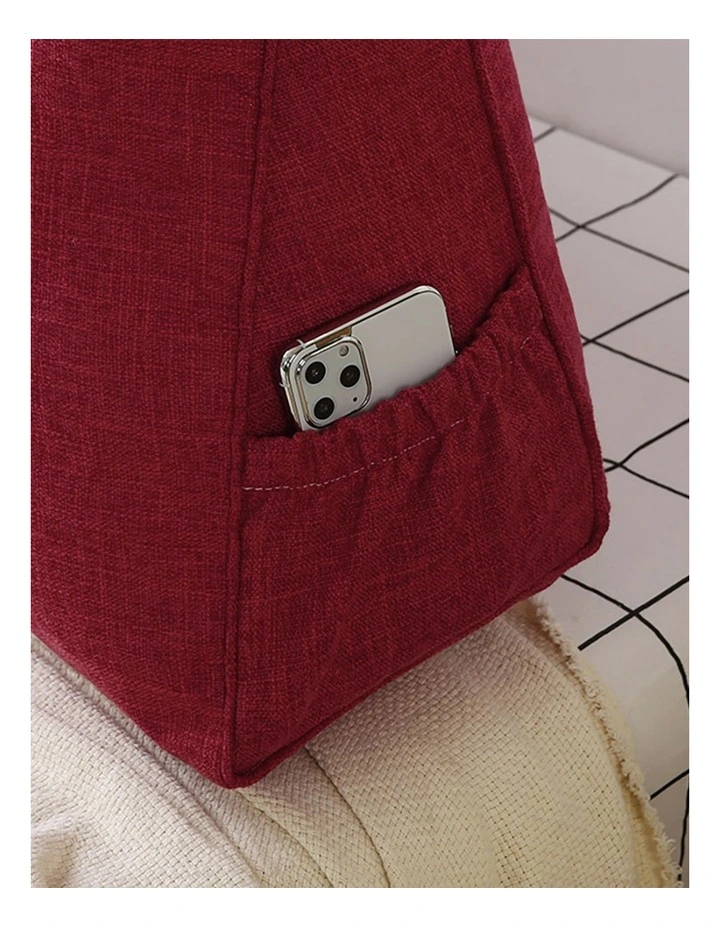 SOGA 2X 120cm Rose Red Triangular Wedge Bed Backrest Headboard Cushion image 5