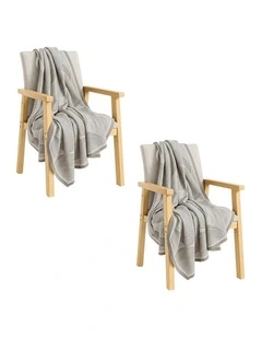 SOGA 2 Pack Beige Geometric Swirl Throw Blanket 130x180cm