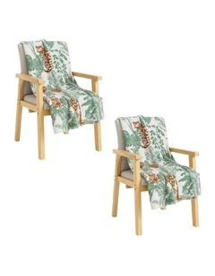 SOGA 2 Pack Tropical Leaf Print Throw Blanket 130x180cm
