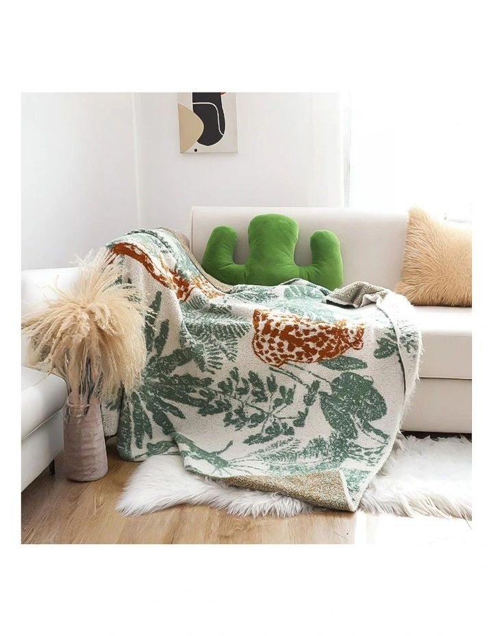 SOGA 2 Pack Tropical Leaf Print Throw Blanket 130x180cm image 2