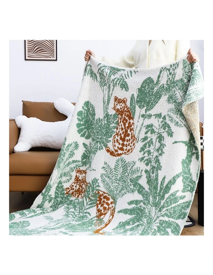 SOGA 2 Pack Tropical Leaf Print Throw Blanket 130x180cm image 4
