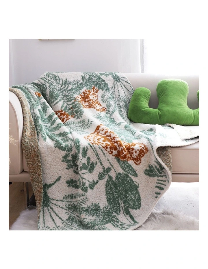 SOGA 2 Pack Tropical Leaf Print Throw Blanket 130x180cm image 6