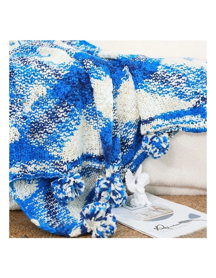 SOGA 2 Pack Blue Deep Sea Gradient Dyed Throw Blanket 90x200cm image 2