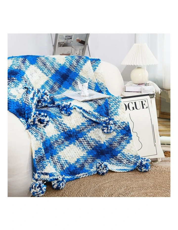 SOGA 2 Pack Blue Deep Sea Gradient Dyed Throw Blanket 90x200cm image 3