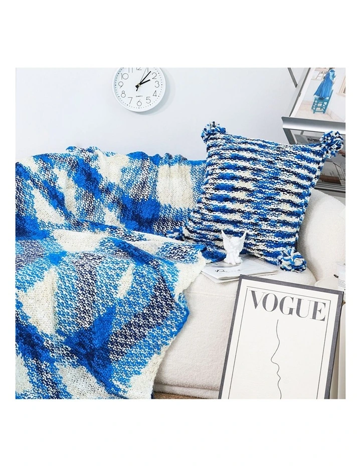 SOGA 2 Pack Blue Deep Sea Gradient Dyed Throw Blanket 90x200cm image 4