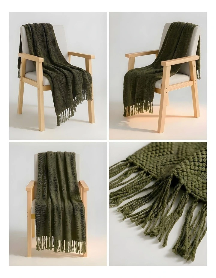 SOGA Army Green Polyester Throw Blanket 40x30x6cm image 2