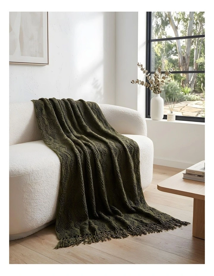 SOGA Army Green Polyester Throw Blanket 40x30x6cm image 3