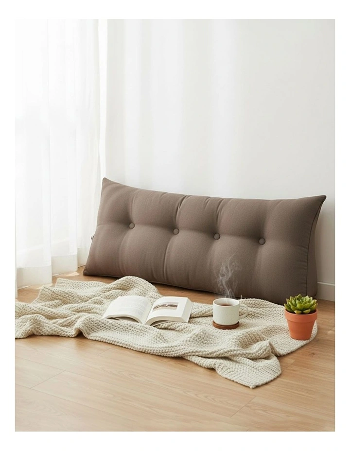 SOGA 2X 120cm Coffee Triangular Wedge Bed Backrest Headboard Cushion image 2