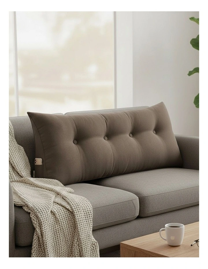 SOGA 2X 120cm Coffee Triangular Wedge Bed Backrest Headboard Cushion image 3