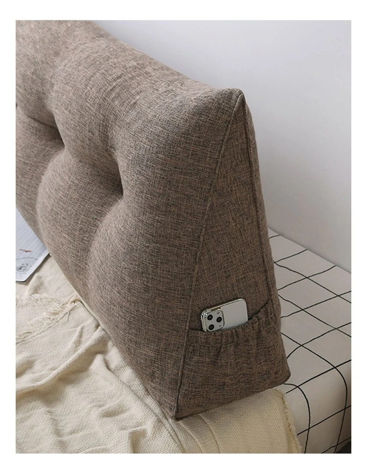 SOGA 2X 120cm Coffee Triangular Wedge Bed Backrest Headboard Cushion image 6