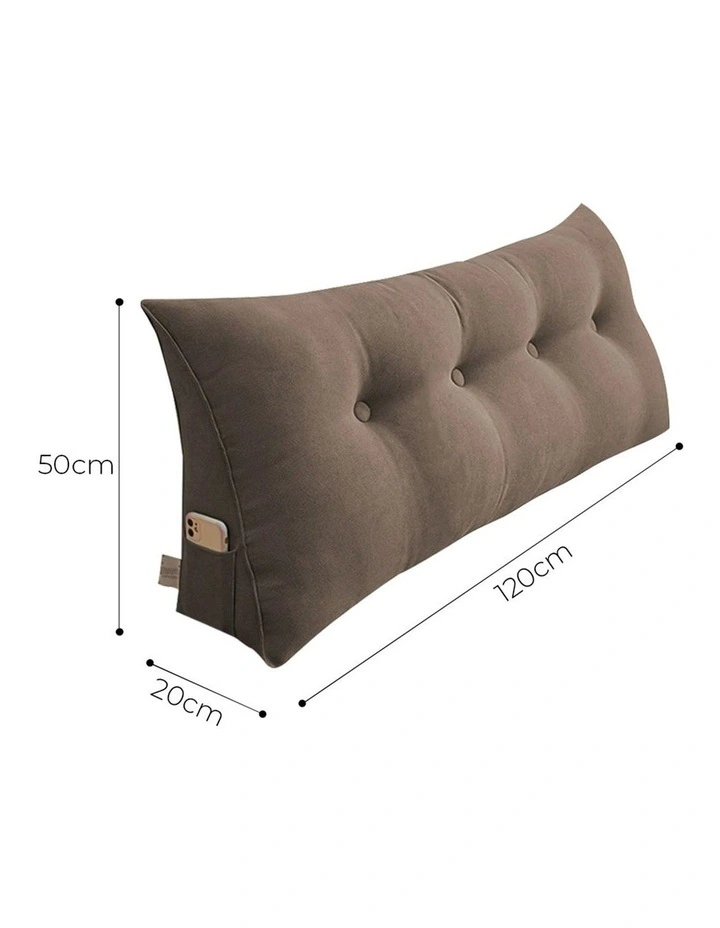 SOGA 2X 120cm Coffee Triangular Wedge Bed Backrest Headboard Cushion image 7