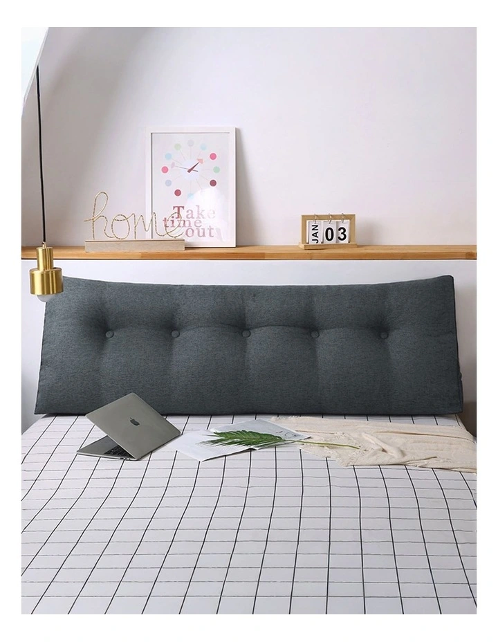 SOGA 2X 180cm Dark Grey Wedge Bed Pillow Headboard Cushion image 3