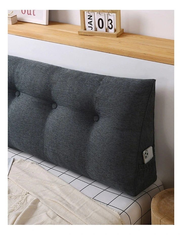 SOGA 2X 180cm Dark Grey Wedge Bed Pillow Headboard Cushion image 5