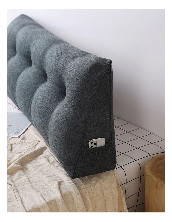 SOGA 2X 180cm Dark Grey Wedge Bed Pillow Headboard Cushion image 6