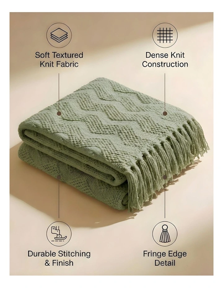 SOGA Green Polyester Throw Blanket 40x30x6cm image 6