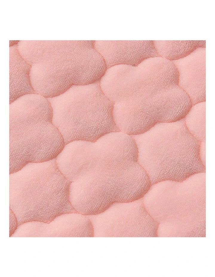 SOGA 183cm Pink Quilted Fleece Mattress Cover Set with Pillow Covers image 7