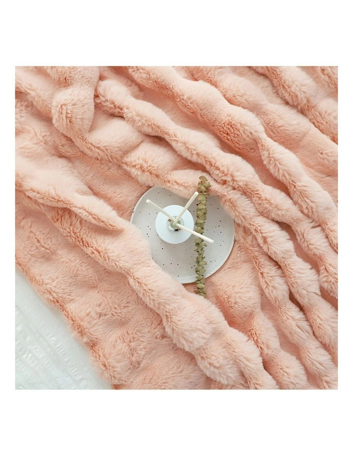 SOGA 2 Pack Pink Rabbit Fur Throw Blanket 160x200cm image 2