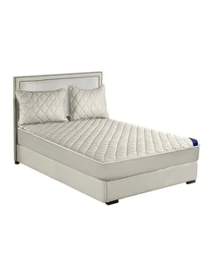 SOGA 153cm White Quilted Mattress Cover Set with Pillow Covers