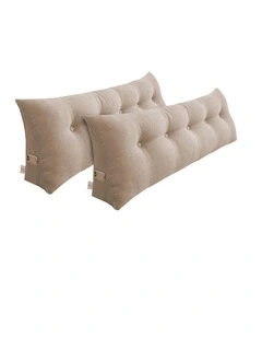 SOGA 2X 150cm Beige Triangular Wedge Headboard Backrest Pillow