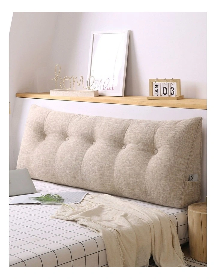 SOGA 2X 150cm Beige Triangular Wedge Headboard Backrest Pillow image 4