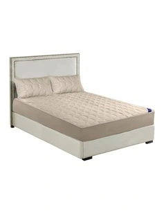 SOGA Beige 153cm Wide Quilted Mattress Cover