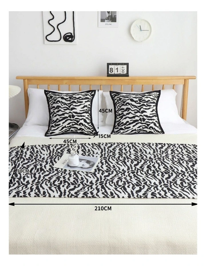 SOGA 1.5m Luxury Mottled Bed Runner Vintage Bedding Set of 3 image 5
