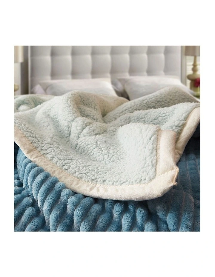 SOGA 2 Pack Blue Thick Flannel Throw Blanket 200x220cm image 4