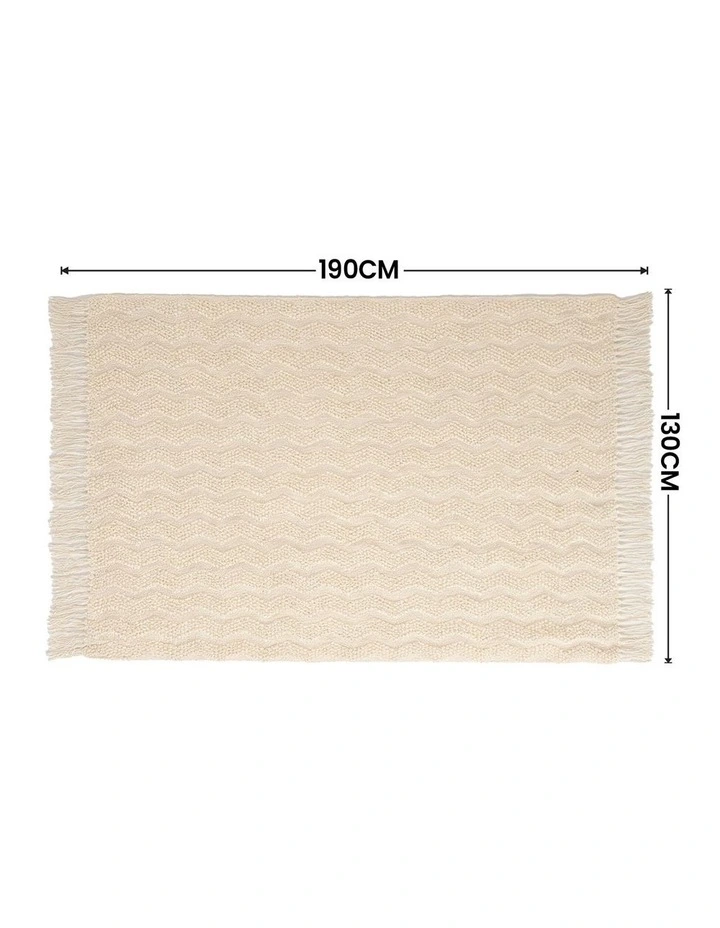 SOGA 2 Pack Cream Polyester Throw Blanket 40x30x6cm image 7