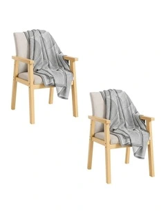 SOGA 2 Pack Charcoal Grey Geometric Swirl Throw Blanket 130x180cm