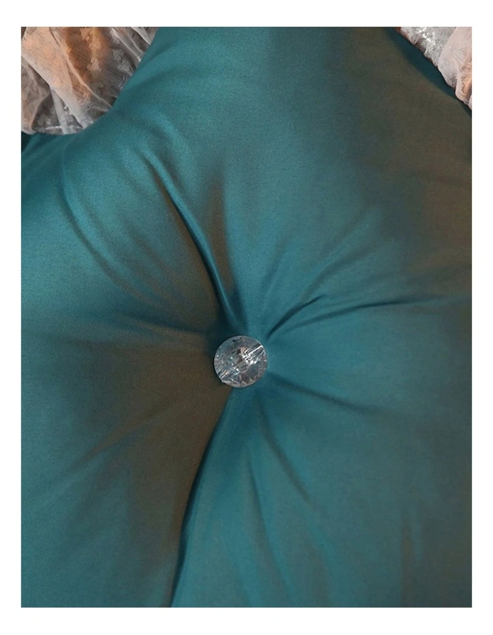 SOGA 2X 180cm Blue-Green Princess Headboard Cushion with Ruffle Lace image 4