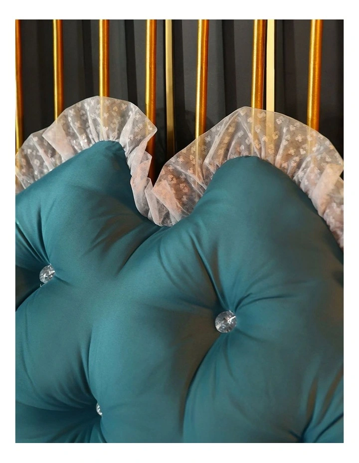 SOGA 2X 180cm Blue-Green Princess Headboard Cushion with Ruffle Lace image 6